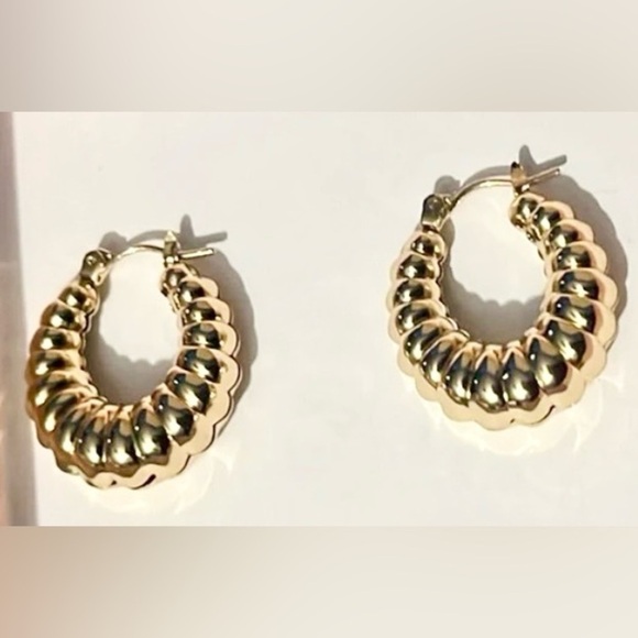 Hilxury Jewelry - 🆕 Croissant Hoop Earrings 14K Gold Plated